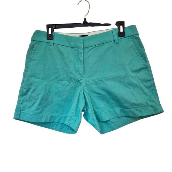J. Crew Women's Mint Green Cotton Chino Shorts w Pockets - Picture 4 of 9